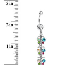 将图片加载到图库查看器,Clear Gem Triple Rainbow Baby Butterfly Dangle Belly Ring