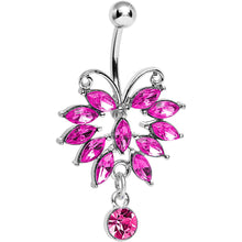 将图片加载到图库查看器,Pink Gem Majestic Big Bug Dangle Belly Ring