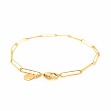 Load image into Gallery viewer, 14k Yellow Gold Wire Paperclip Bracelet (2.7mm)