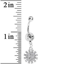Load image into Gallery viewer, Clear Gem Summertime Sunburst Dangle Belly Ring