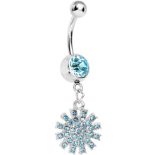 将图片加载到图库查看器,Aqua Gem Summertime Sunburst Dangle Belly Ring