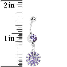 将图片加载到图库查看器,Purple Gem Summertime Sunburst Dangle Belly Ring