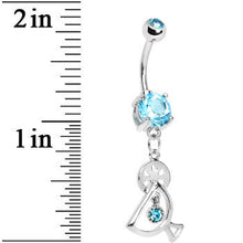 将图片加载到图库查看器,Double Aqua Gem Fruity Drink Dangle Belly Ring