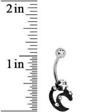 将图片加载到图库查看器,Clear Gem Star Over Black Moon Belly Ring
