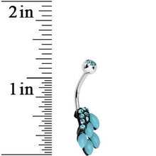 将图片加载到图库查看器,Aqua Gem and Fruit on the Vine Belly Ring