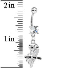 将图片加载到图库查看器,Clear Gem Oddly Adorable Owl Dangle Belly Ring