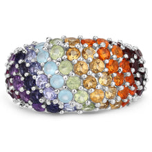 Load image into Gallery viewer, 4.16 Carat Genuine Multi Stones .925 Sterling Silver Ring
