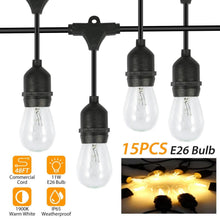 将图片加载到图库查看器,48ft Outdoor String Light Waterproof Patio String Lights Bulbs