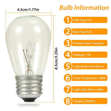 将图片加载到图库查看器,48ft Outdoor String Light Waterproof Patio String Lights Bulbs