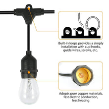 将图片加载到图库查看器,48ft Outdoor String Light Waterproof Patio String Lights Bulbs
