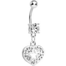 将图片加载到图库查看器,Crystalline Gem Superstar Heart Dangle Belly Ring