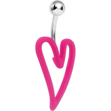 Load image into Gallery viewer, Pink Neon Modern Art Heart Belly Ring
