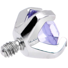 Load image into Gallery viewer, 4mm Round Prong Set Purple Gem Dermal Anchor Top