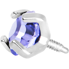Load image into Gallery viewer, 4mm Round Prong Set Purple Gem Dermal Anchor Top