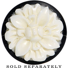 Load image into Gallery viewer, 9/16 Organic Buffalo Horn White Bone Frasera Flower Saddle Plug