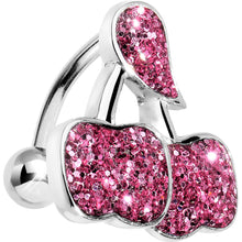 将图片加载到图库查看器,Pink Glitter Double Cherry Top Mount Belly Ring