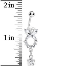 Load image into Gallery viewer, Clear Gem Hollow Eternity Butterfly Dangle Belly Ring