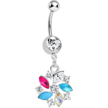 Load image into Gallery viewer, Clear Gem Americana Pinwheel Dangle Belly Ring