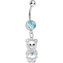 将图片加载到图库查看器,Aqua Gem Loving Girly Teddy Bear Dangle Belly Ring