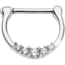 Load image into Gallery viewer, 16G 5/16 Surgical Steel Clear CZ Septum Clicker