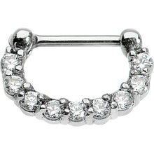 Load image into Gallery viewer, 16G 1/4 Surgical Steel Clear CZ Septum Clicker
