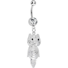 将图片加载到图库查看器,Crystalline Gem Pensive Owl Dangle Belly Ring