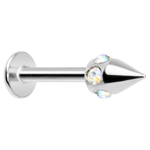 将图片加载到图库查看器,16G Stainless Steel Aurora Gem Cone Labret Monroe