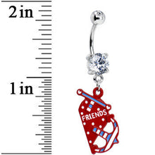 将图片加载到图库查看器,Clear Gem Heart Anchor Best Friends Dangle Belly Ring Set