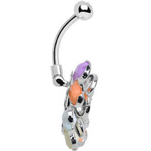 Load image into Gallery viewer, Clear Gem Multi Petal Flowering Hearts Belly Ring