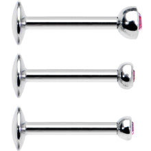 Load image into Gallery viewer, 16G 5/16 Pink Gem Helix Cartilage Barbell 3 Pack Set
