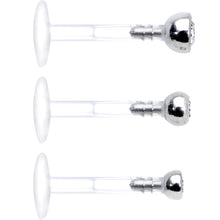 Load image into Gallery viewer, 16G 5/16 Clear Gem Bioplast Triple Forward Helix Barbell 3 Pack Set