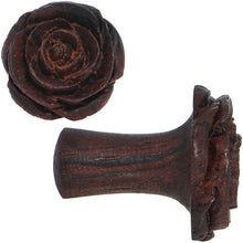 Load image into Gallery viewer, 4G Organic Rengas Wood Cherry Rosebud Hand Carved Plug Set