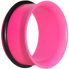 Load image into Gallery viewer, 18mm Pink Neon Coated Stainless Steel Single Flare Tunnel Plug