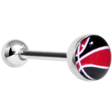 Load image into Gallery viewer, 14G Red and Black Dribble the Basketball Tongue Ring 5/8