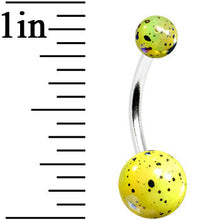 Load image into Gallery viewer, Yellow Speckled Cosmos Belly Ring
