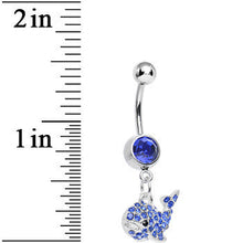 将图片加载到图库查看器,Blue Gem Tail of the Whale Dangle Belly Ring