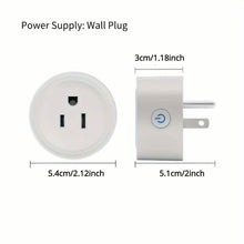 Load image into Gallery viewer, Smart WiFi Plug Outlet Adapter, Works with Alexa & Google, Timer, Voice Control, 2.4GHz Network Home Automation