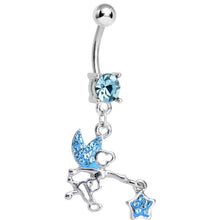 将图片加载到图库查看器,Aqua Gem Chasing a Star Fairy Dangle Belly Ring