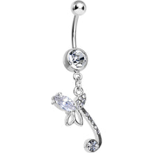 Load image into Gallery viewer, Crystalline Gem Bud of the Tulip Flower Dangle Belly Ring