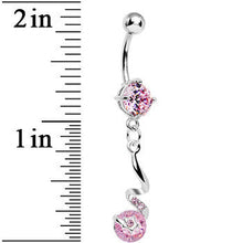 将图片加载到图库查看器,Pink Gem Twisting Delight Star Gem Dangle Belly Ring