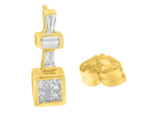 Load image into Gallery viewer, 14K Yellow Gold 1 1/3 cttw Diamond Hoop Earrings (G-H, VS1-VS2)