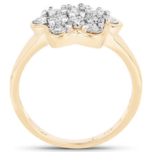 Load image into Gallery viewer, 14K Yellow Gold Plated 0.07 Carat Genuine White Diamond .925 Sterling Silver Ring