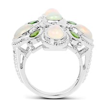 Load image into Gallery viewer, 2.97 Carat Genuine Ethiopian Opal And Chrome Diopside .925 Sterling Silver Ring