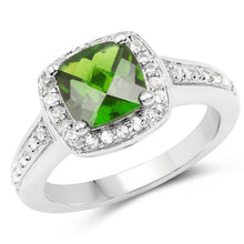 Load image into Gallery viewer, 1.67 Carat Genuine Chrome Diopside & White Topaz .925 Sterling Silver Ring