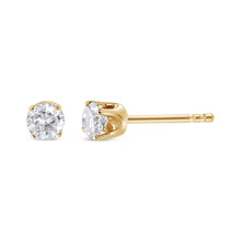 Load image into Gallery viewer, 14K Yellow Gold 1/2 Cttw Round-Cut Diamond Solitaire Stud Earrings (O-P Color, SI2-I1 Clarity)