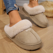 Load image into Gallery viewer, Women Fur Slippers Winter Warm Shoes Suede Plush House Indoor Outdoor Men Couples Cotton Cozy Comfy Faux Fur Slip-On Women House Shoes Memory Foam Suede Fluffy Comfort Plush Anti-Slip Slippers