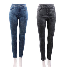 Load image into Gallery viewer, Elegant One Size Women Leggings Jeans Pants With Pocket Slim Leggings Women Fitness Blue Black Women's Classic Legging With Pockets Stretch Elastic Leggings Jeans