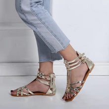 Load image into Gallery viewer, Women's Sandals Summer Shoes Leather Sandals Flats Summer Woman Beach Sandals Arch Support Casual Comfort Retro Slip On Summer Sandal Ladies Casual Beach Flats