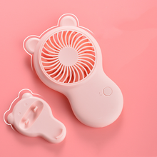 将图片加载到图库查看器,Handheld Pocket Mini Fan Portable With Bracket USB Mini Fan Portable Pocket Fan Cartoon Handheld Desktop Rechargeable Standing Fan Three Gear Wind Speed Regulation Battery Operated USB Small Fan with 3 Speeds for Home Office Car Outdoor Travel