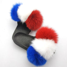 Load image into Gallery viewer, New SeasonSummer Women Slippers Faux Fur Slides For Women Fluffy Slippers House Shoes Woman Slippers Open Toe Fuzzy Fur Slippers Girls Fluffy House Slides Outdoor Indoor Slippers